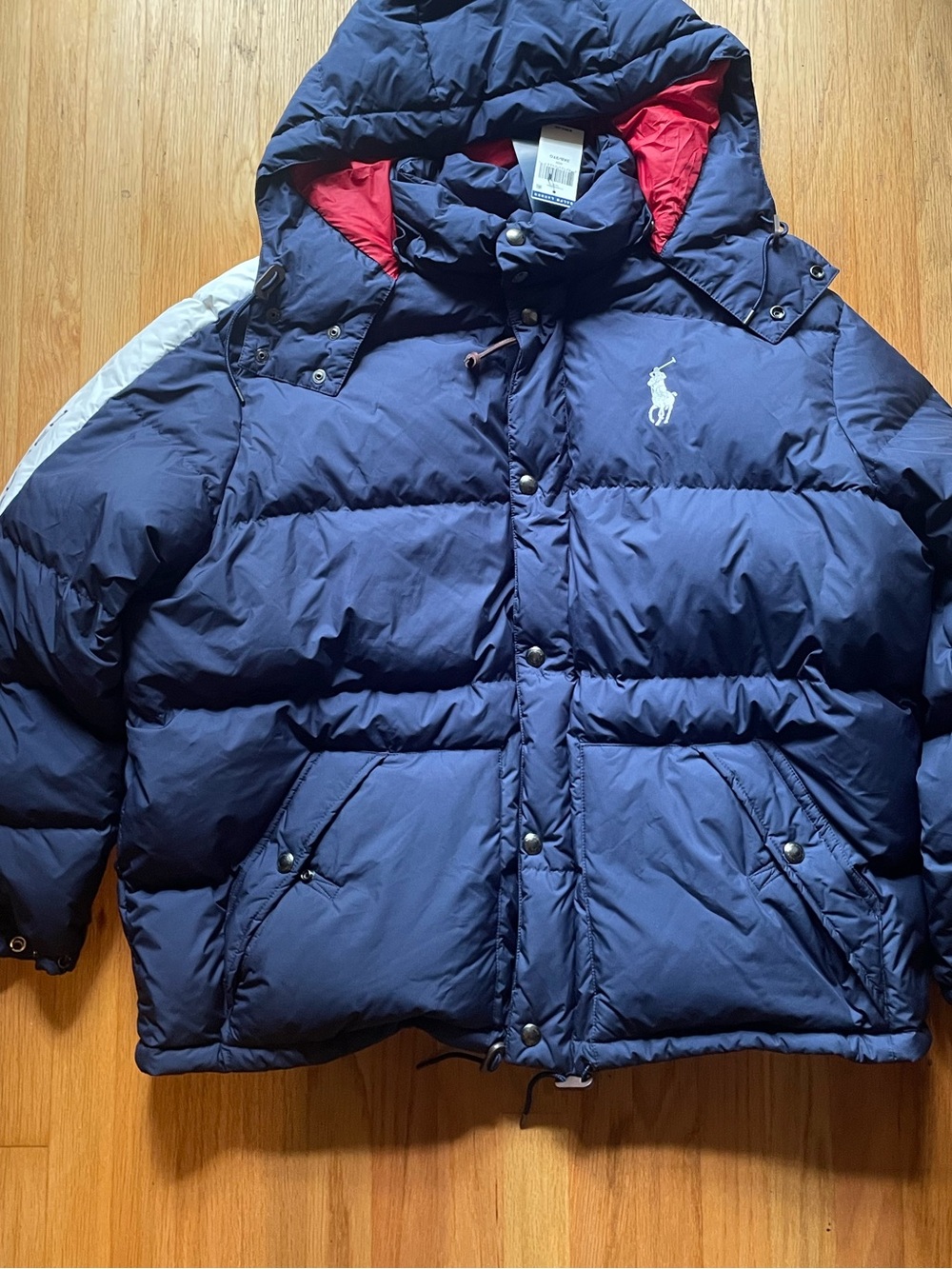NWT Polo Ralph Lauren Navy Puffer Jacket #18 with removable hood men’s 3X Big - Picture 2 of 11